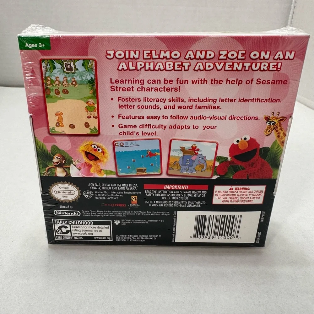 Sesame Street: Elmo's A-to-Zoo Adventure The Videogame Nintendo DS Game 2010 New